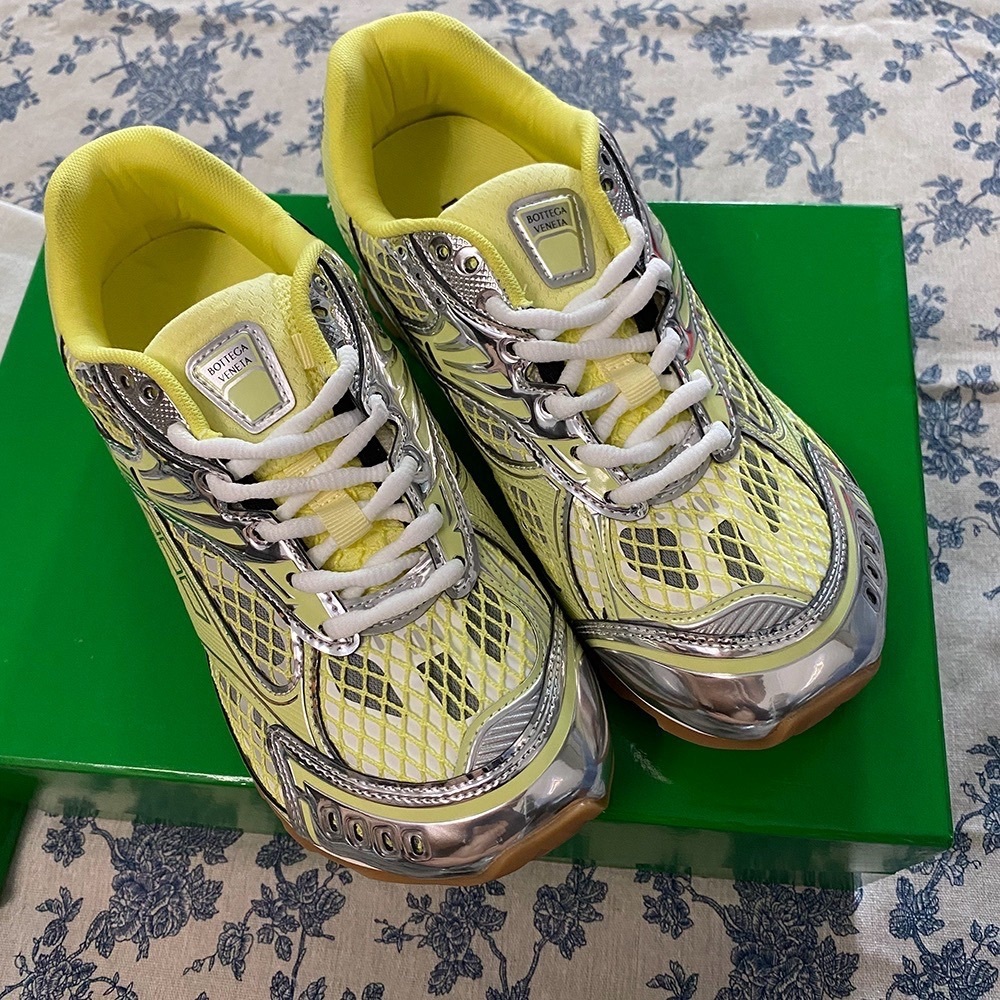 Bottega Veneta Orbit Silver And Yellow Sneakers